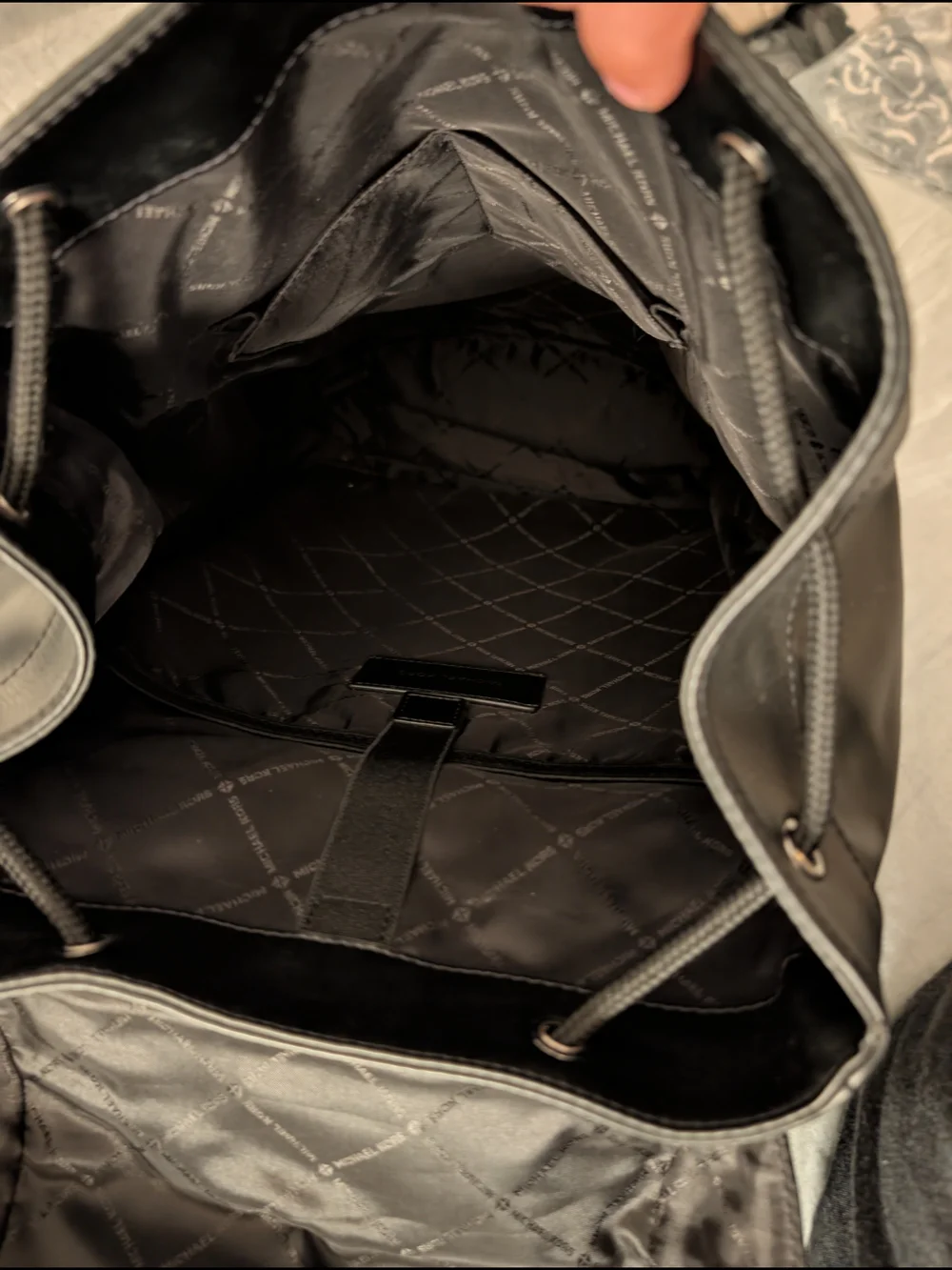 Michael Kors Cooper Black Pebbled Leather Flap Backpack Laptop Bag $498
